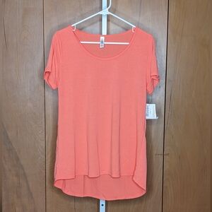 LuLaRoe Solid Coral Salmon Classic T Medium NWT